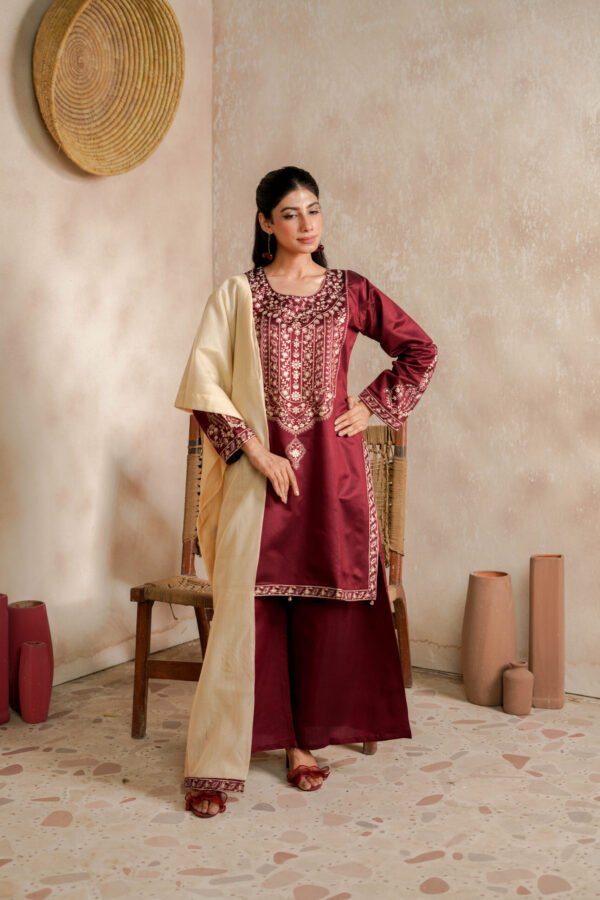 3 Piece Embroidered Khadi Cotton suit