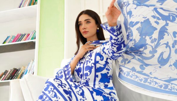 Silk Printed Suit with Chiffon Dupatta